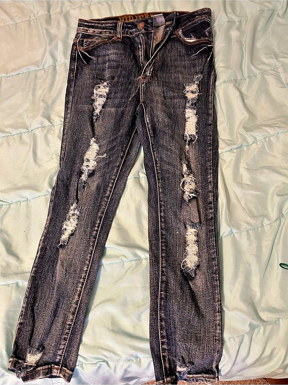 Wax Jean Distressed Black Jeans